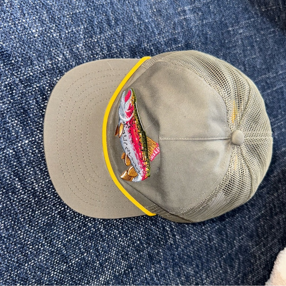 Bass Pro Tan and Colored Fish Embroidered Cap